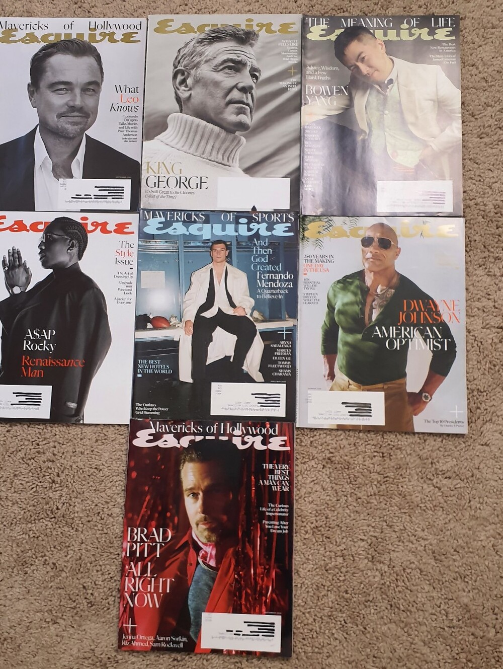 ESQUIRE MAGAZINE Lot Of 7 Sep 2025 to Sep 2026 Issues Featuring Leo & George